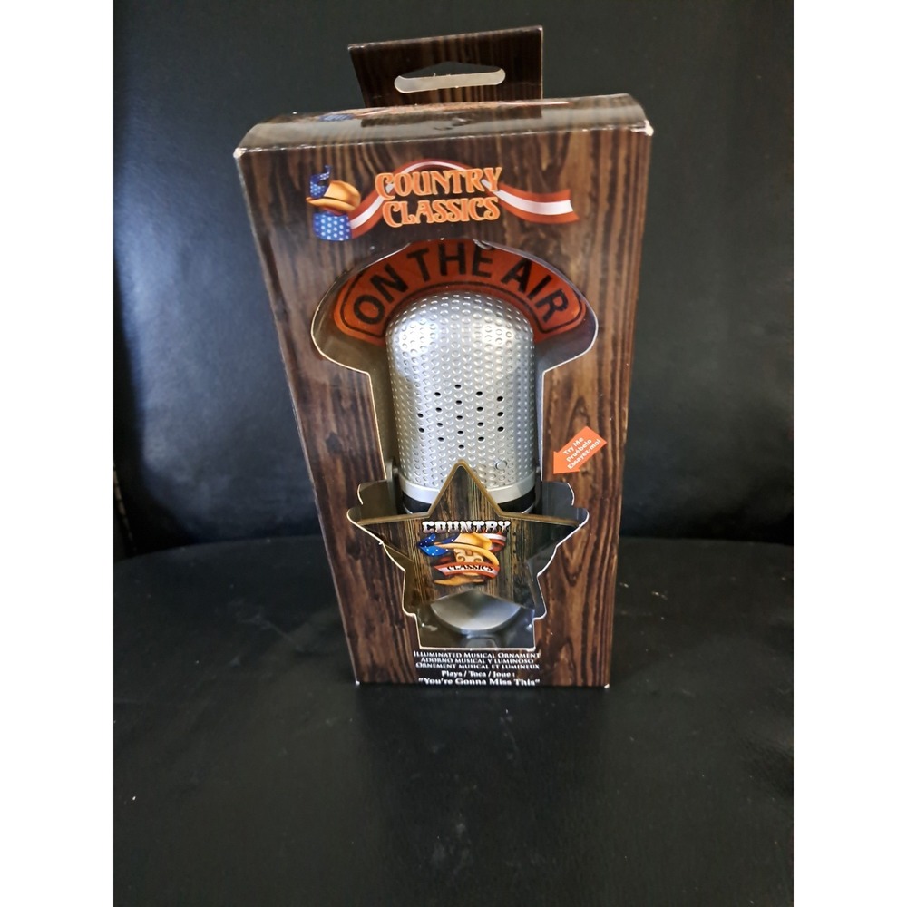 Lighted Christmas Ornament Microphone Plays Trace Adkins YOU'RE GONNA‎ MISS THIS